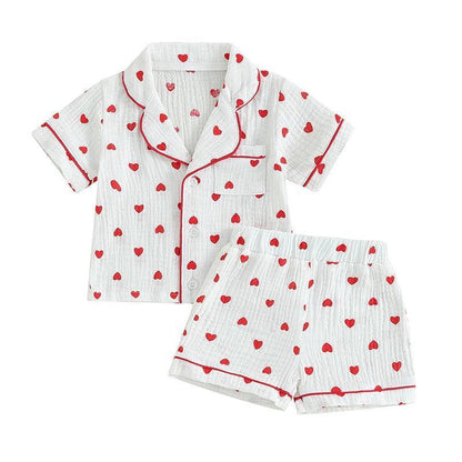 heart kids pajamas - basil boutique