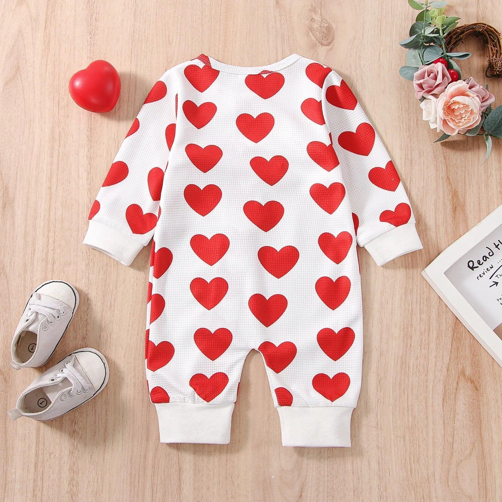 heart long sleeve onesie - basil boutique