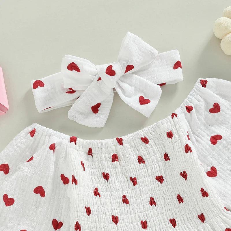 heart onesie + headband outfit - basil boutique