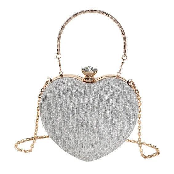 heart rhinestone purse - basil boutique