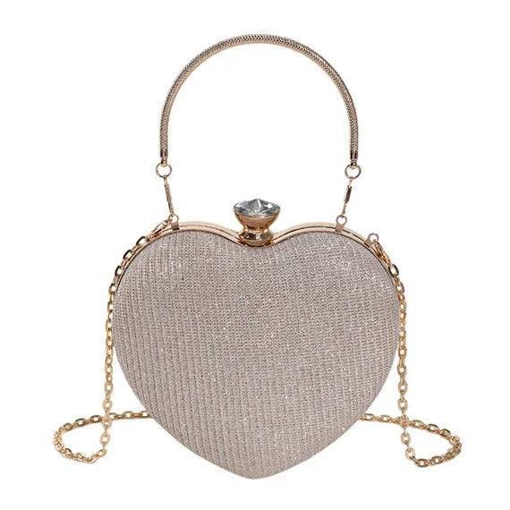 heart rhinestone purse - basil boutique