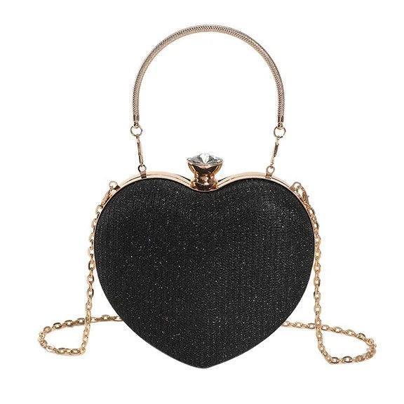 heart rhinestone purse - basil boutique