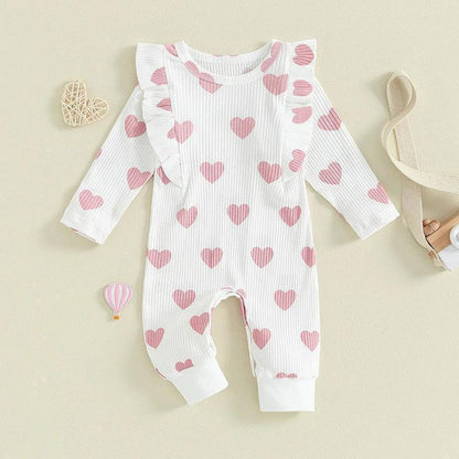 heart ruffle onesie - basil boutique