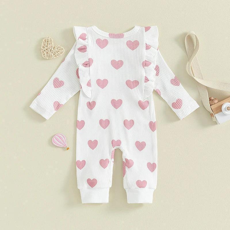 heart ruffle onesie - basil boutique