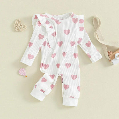 heart ruffle onesie - basil boutique