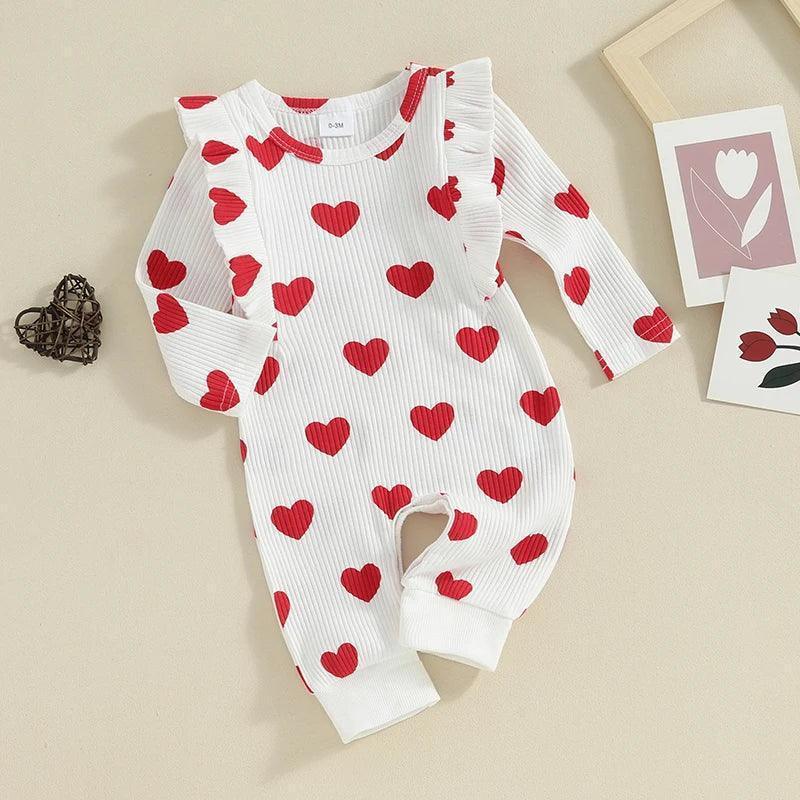 heart ruffle onesie - basil boutique