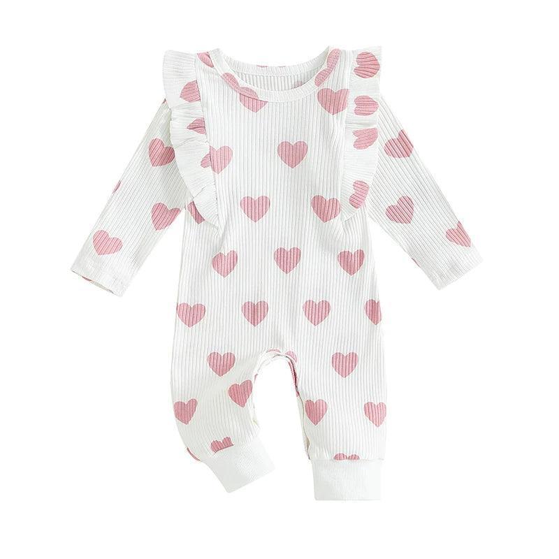 heart ruffle onesie - basil boutique