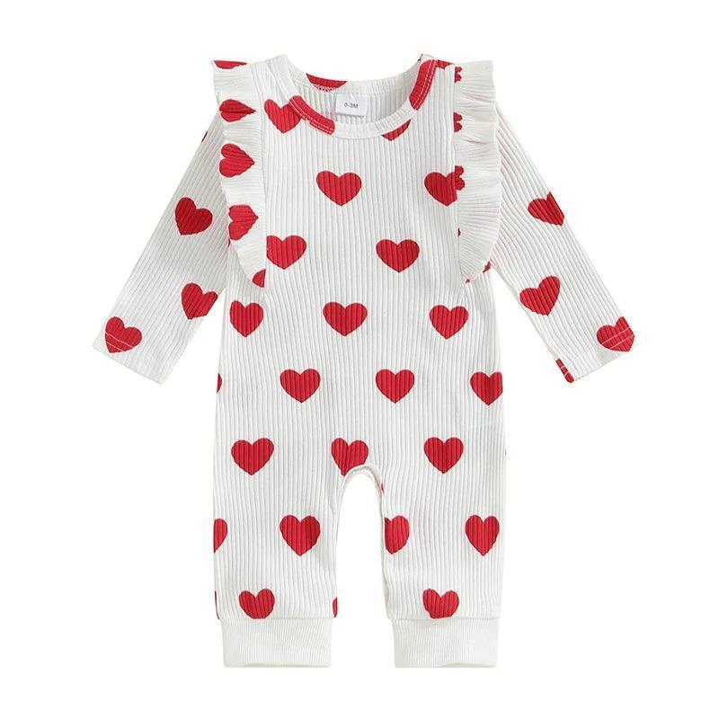 heart ruffle onesie - basil boutique