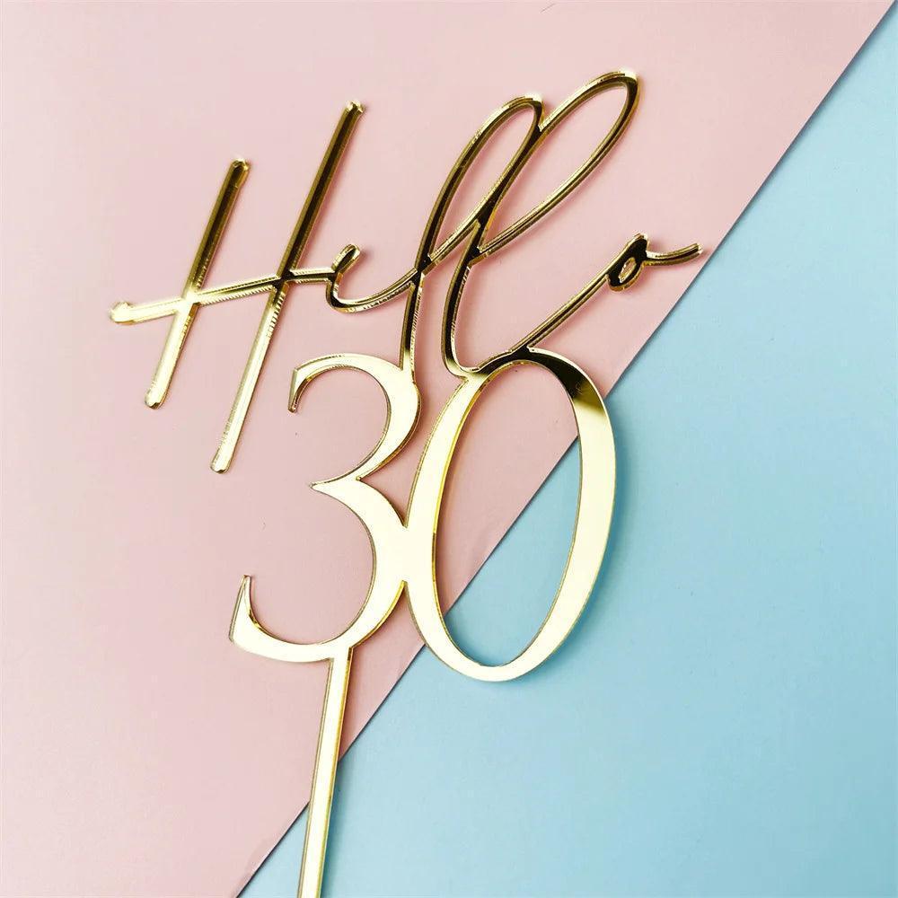 hello birthday cake topper - basil boutique