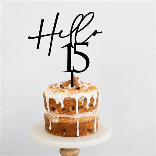 hello birthday cake topper - basil boutique