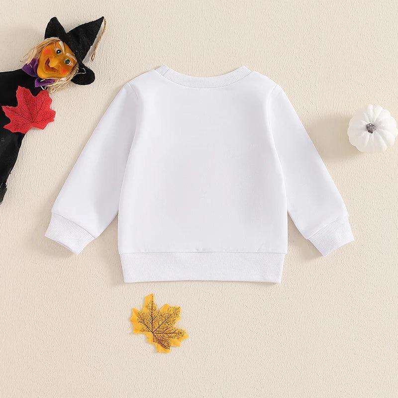 hello pumpkin kids crew sweatshirt - basil boutique