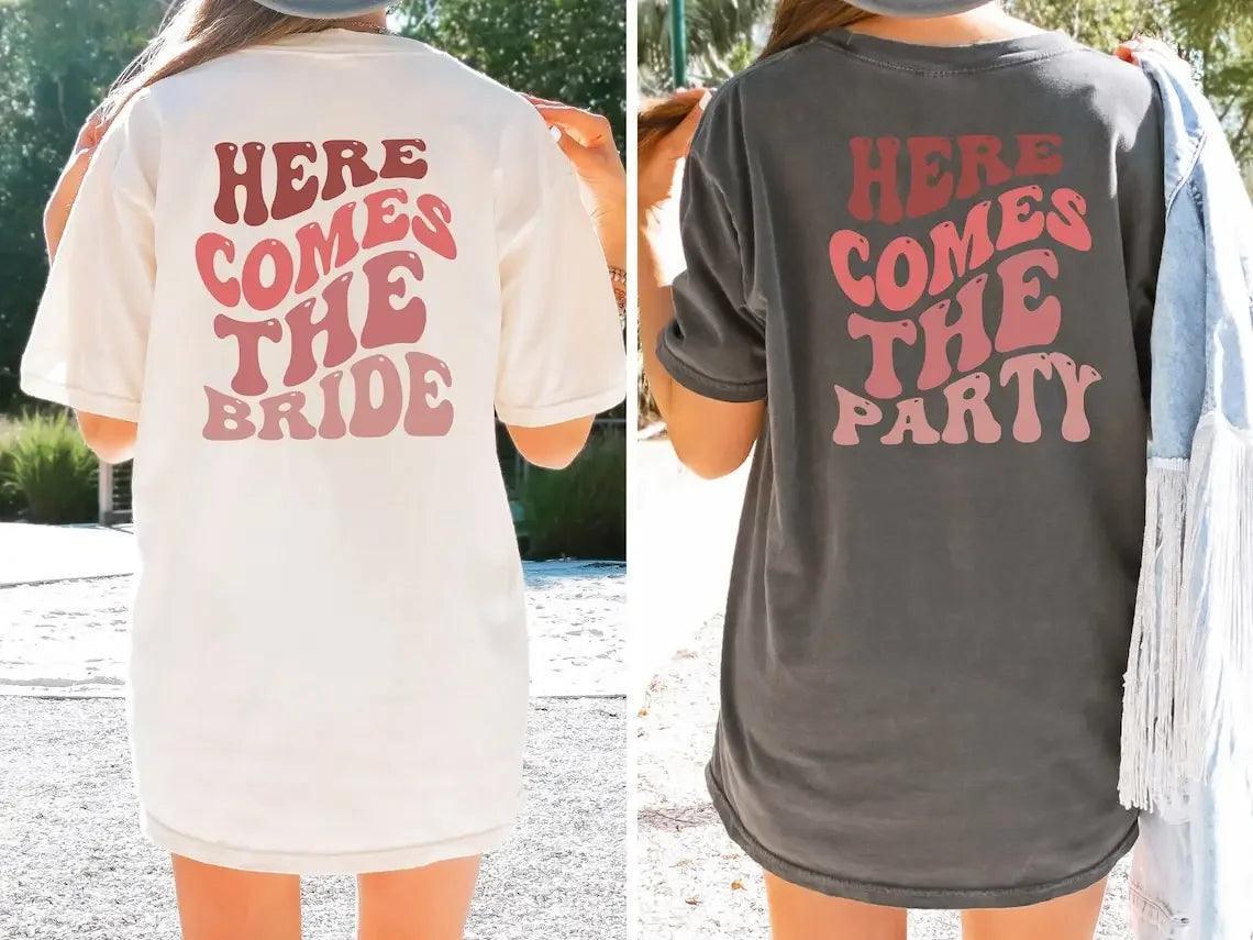 here comes the bride retro t-shirt - basil boutique