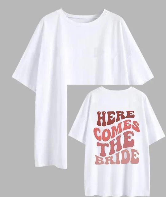 here comes the bride retro t-shirt - basil boutique