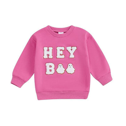 hey boo ghost kids crew sweatshirt - basil boutique