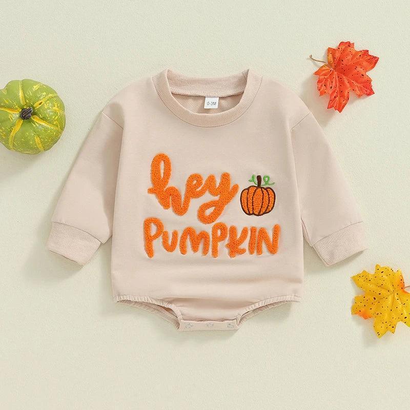 hey pumpkin onesie - basil boutique