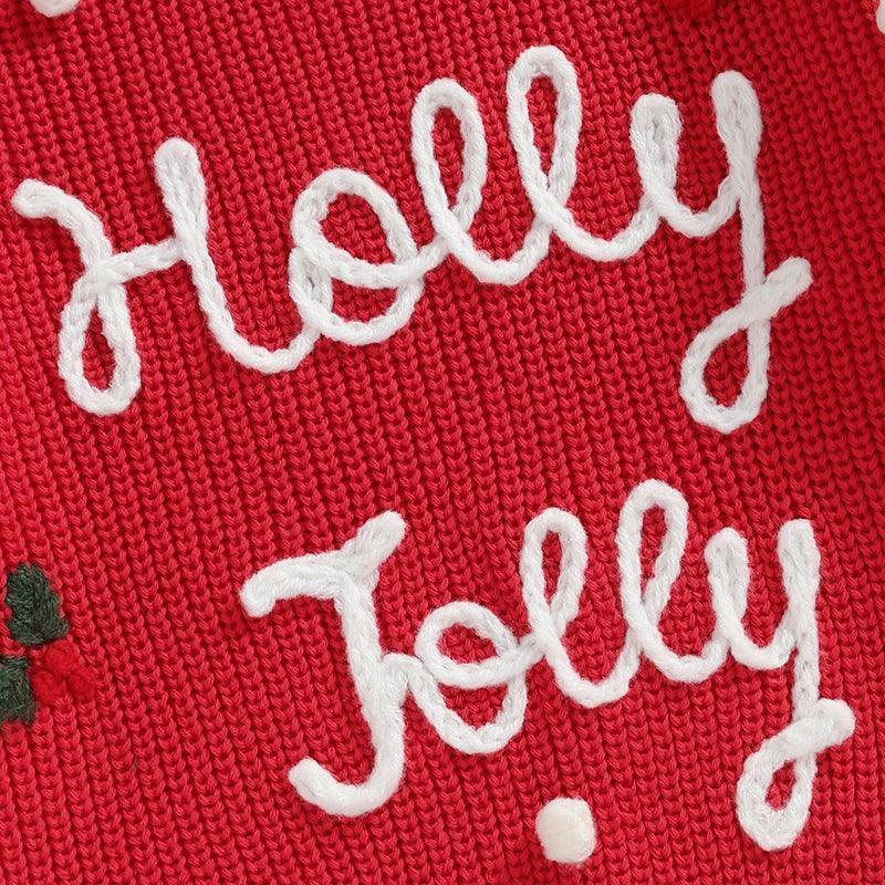 holly jolly kids crew sweater - basil boutique