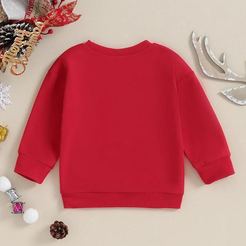 holly jolly patch kids crew sweatshirt - basil boutique