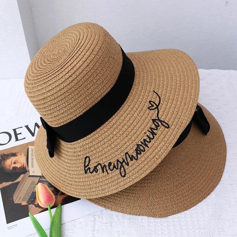 Honeymooning summer Beach sun Hat Honeymoon Bridal Shower Bride to be Future Mrs Newlywed Just Married destination wedding Gift - basil boutique