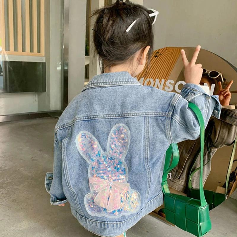 hoppy bunny denim kids jacket - basil boutique