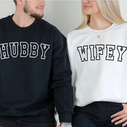 hubby + wifey crew sweatshirts - basil boutique