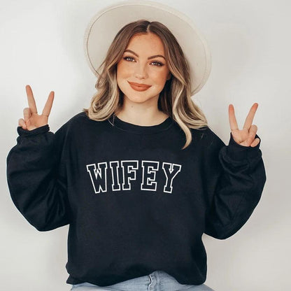 hubby + wifey crew sweatshirts - basil boutique