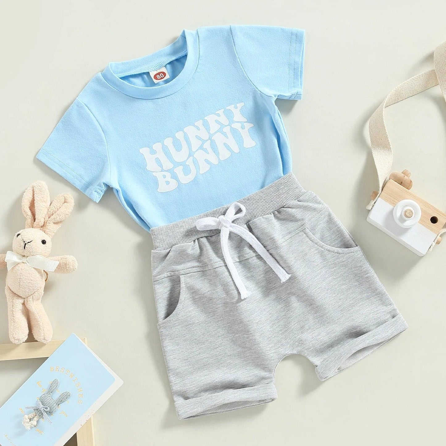 hunny bunny printed kids outfit - basil boutique