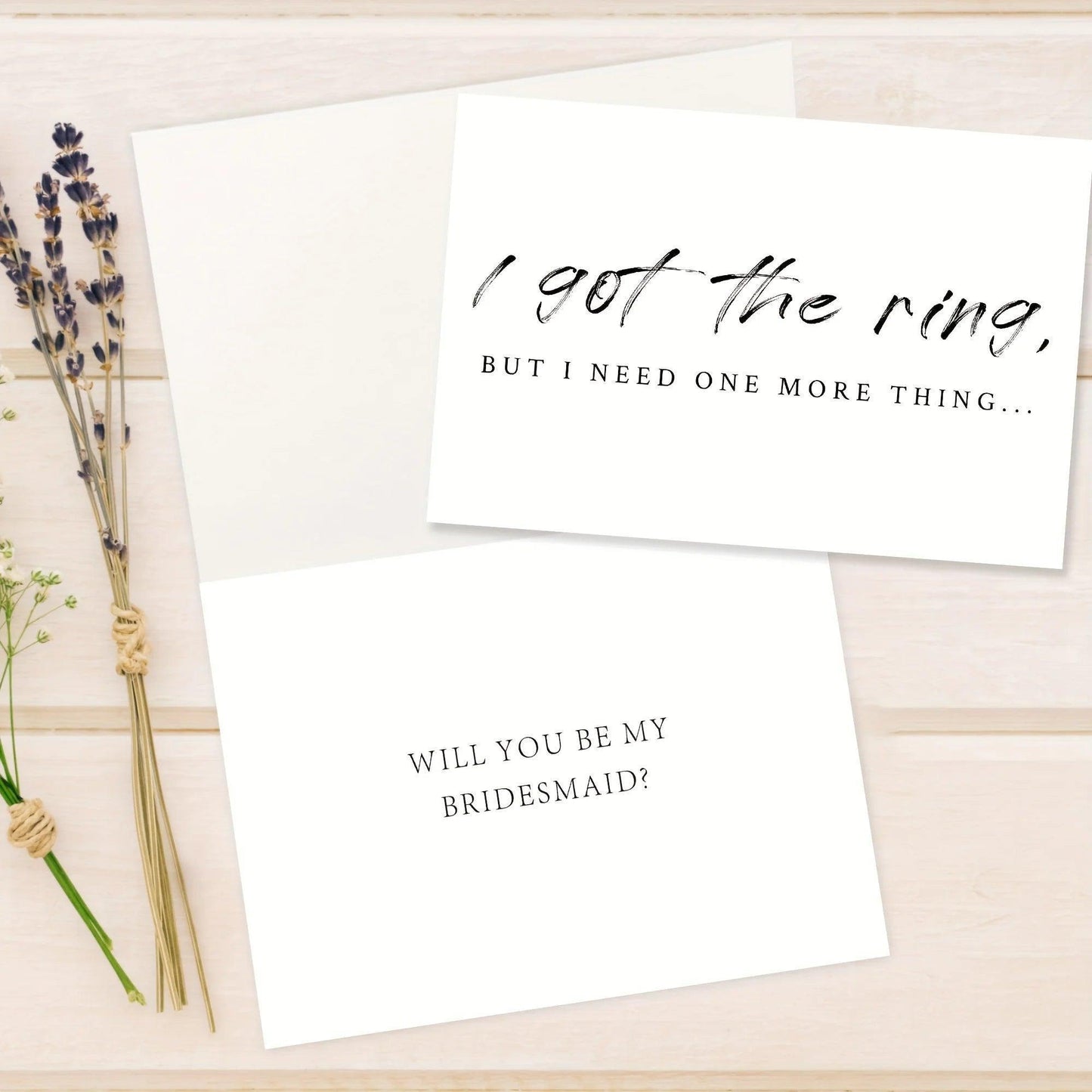 i got the ring, now i need one more thing bridesmaid proposal card - basil boutique