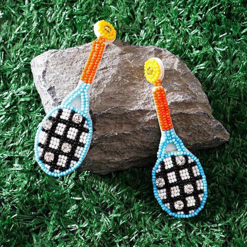 i love sports beaded earrings - basil boutique