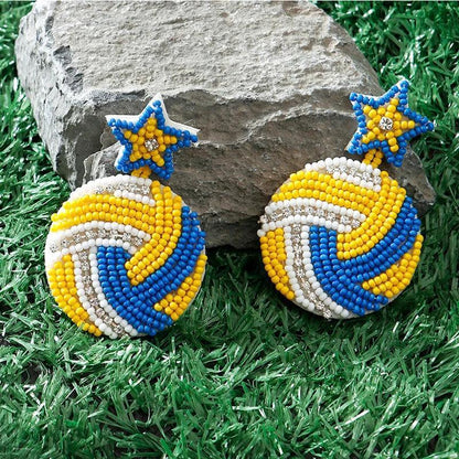 i love sports beaded earrings - basil boutique