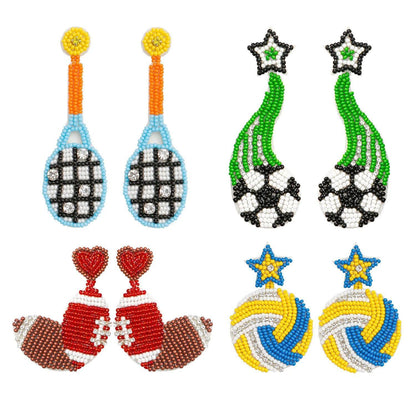 i love sports beaded earrings - basil boutique