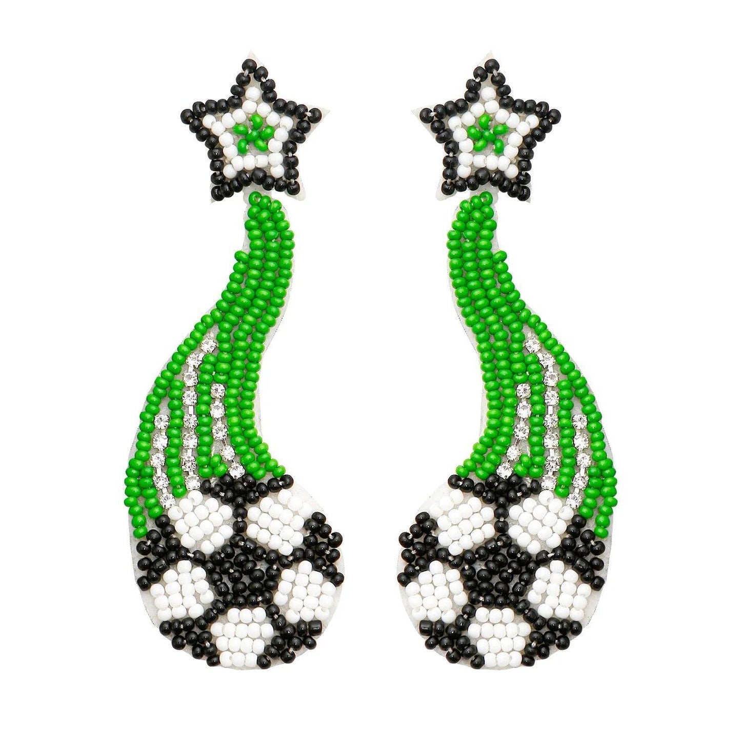 i love sports beaded earrings - basil boutique