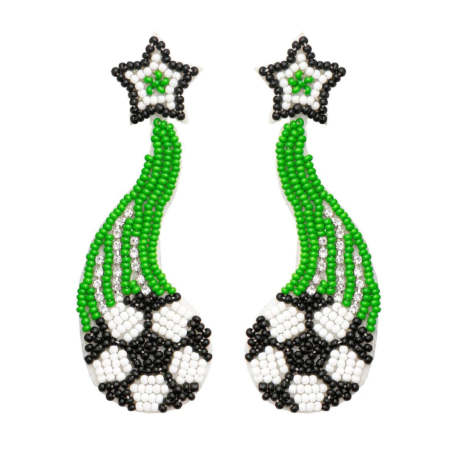 i love sports beaded earrings - basil boutique