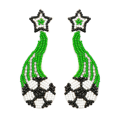 i love sports beaded earrings - basil boutique