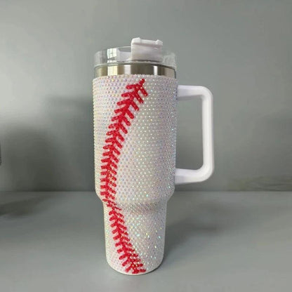 i love sports rhinestone tumbler - basil boutique