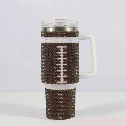 i love sports rhinestone tumbler - basil boutique