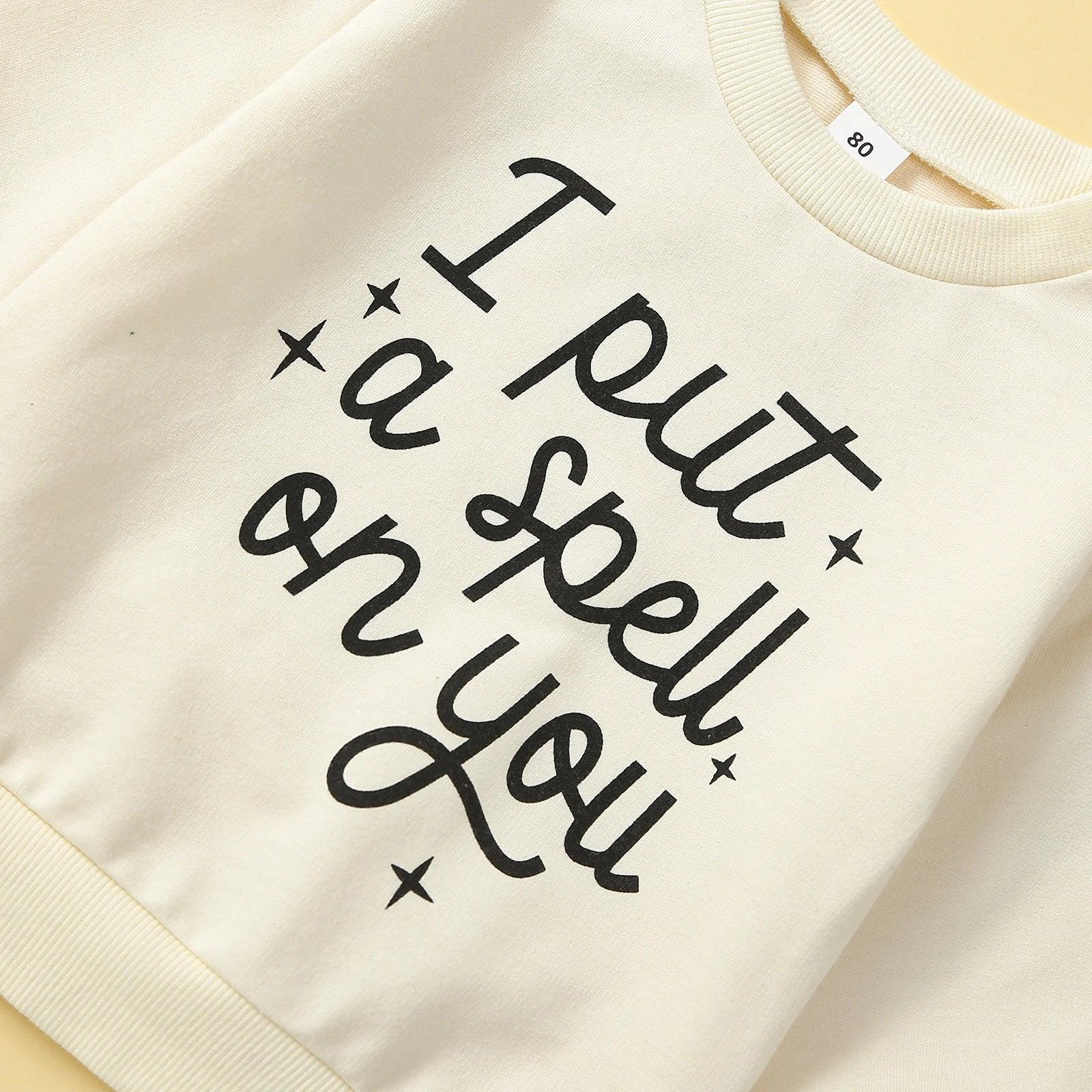 i put a spell on you kids crew sweatshirt - basil boutique