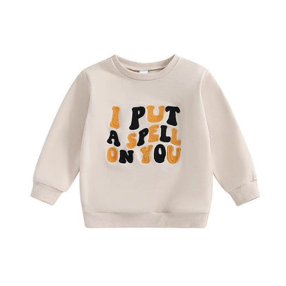 i put a spell on you retro kids crew sweatshirt - basil boutique