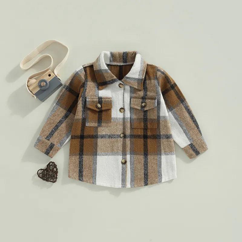 i think i'm gonna kick it with my mom today plaid kids flannel - basil boutique