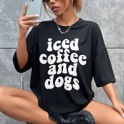 iced coffee and dogs t-shirt - basil boutique