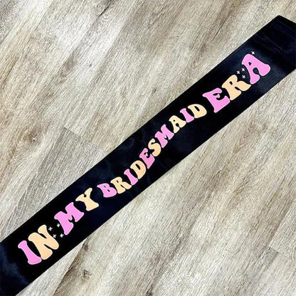 in my bride + bridesmaid era retro sashes - basil boutique