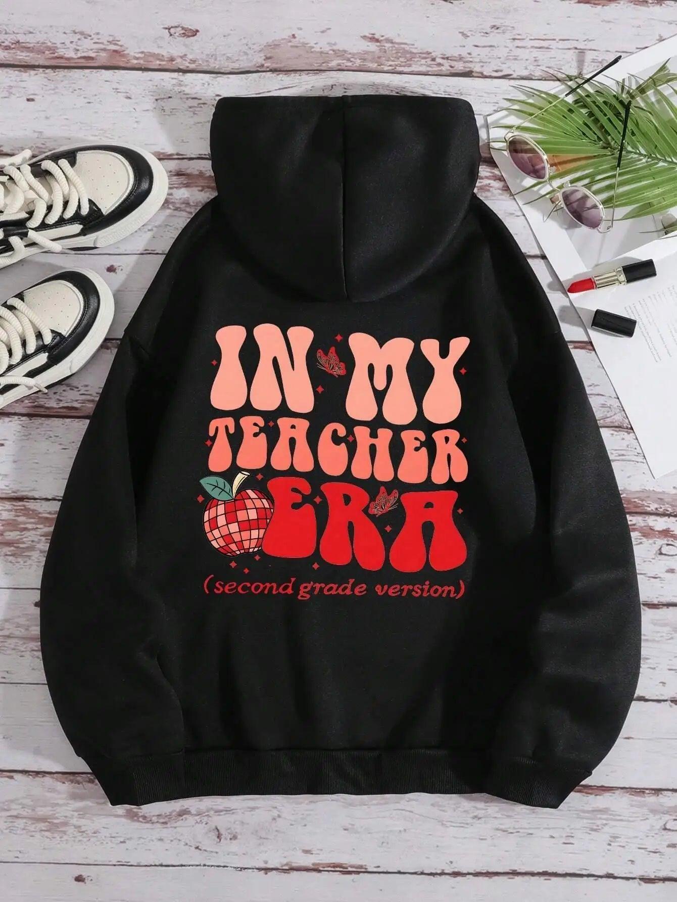 in my teacher era (second grade) hoodie - basil boutique