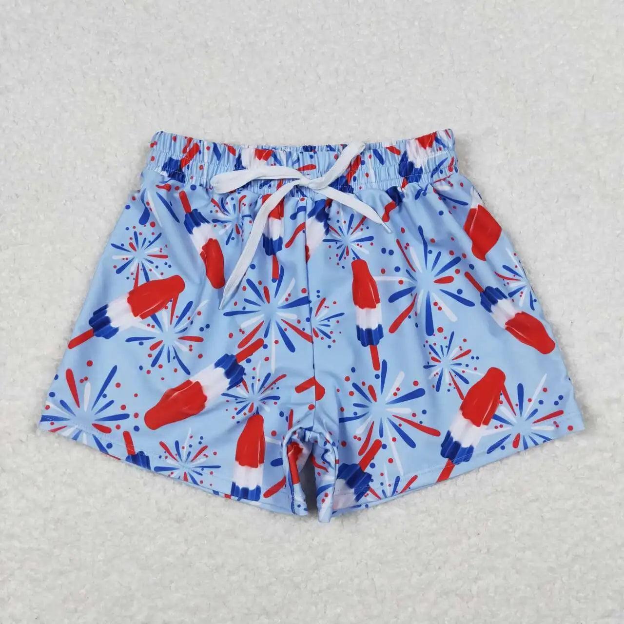 independence day kids swim trunks - basil boutique