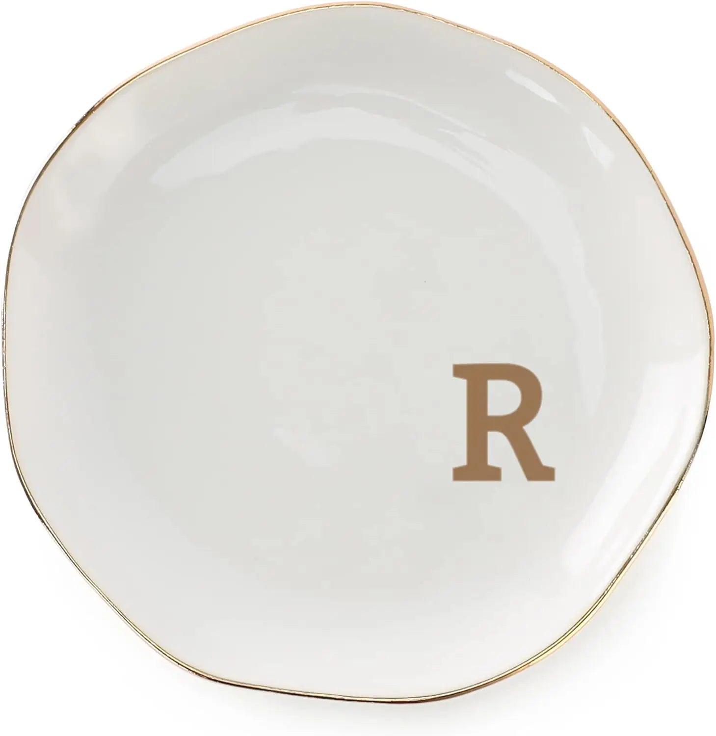 initial trinket dish - basil boutique