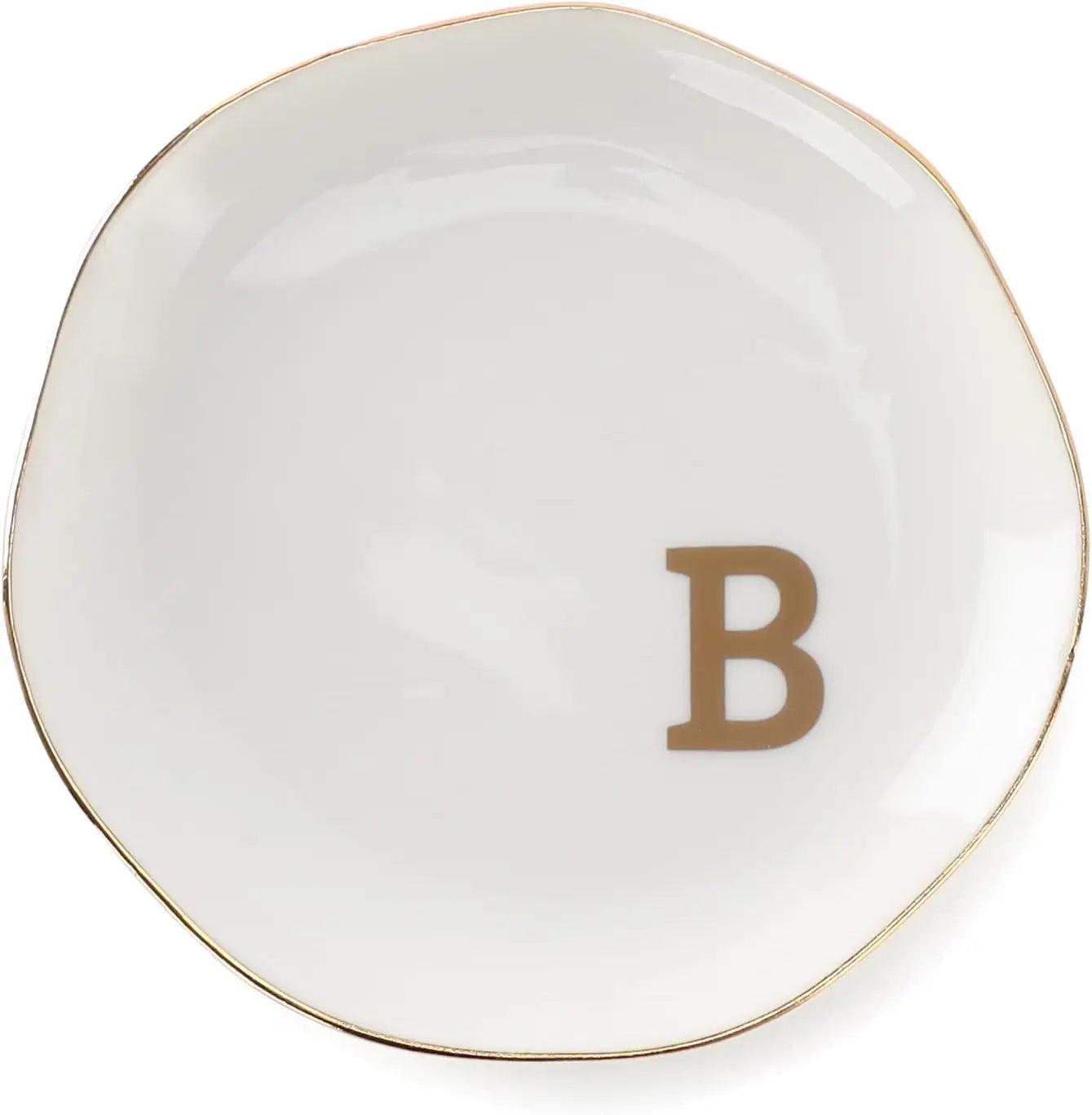 initial trinket dish - basil boutique