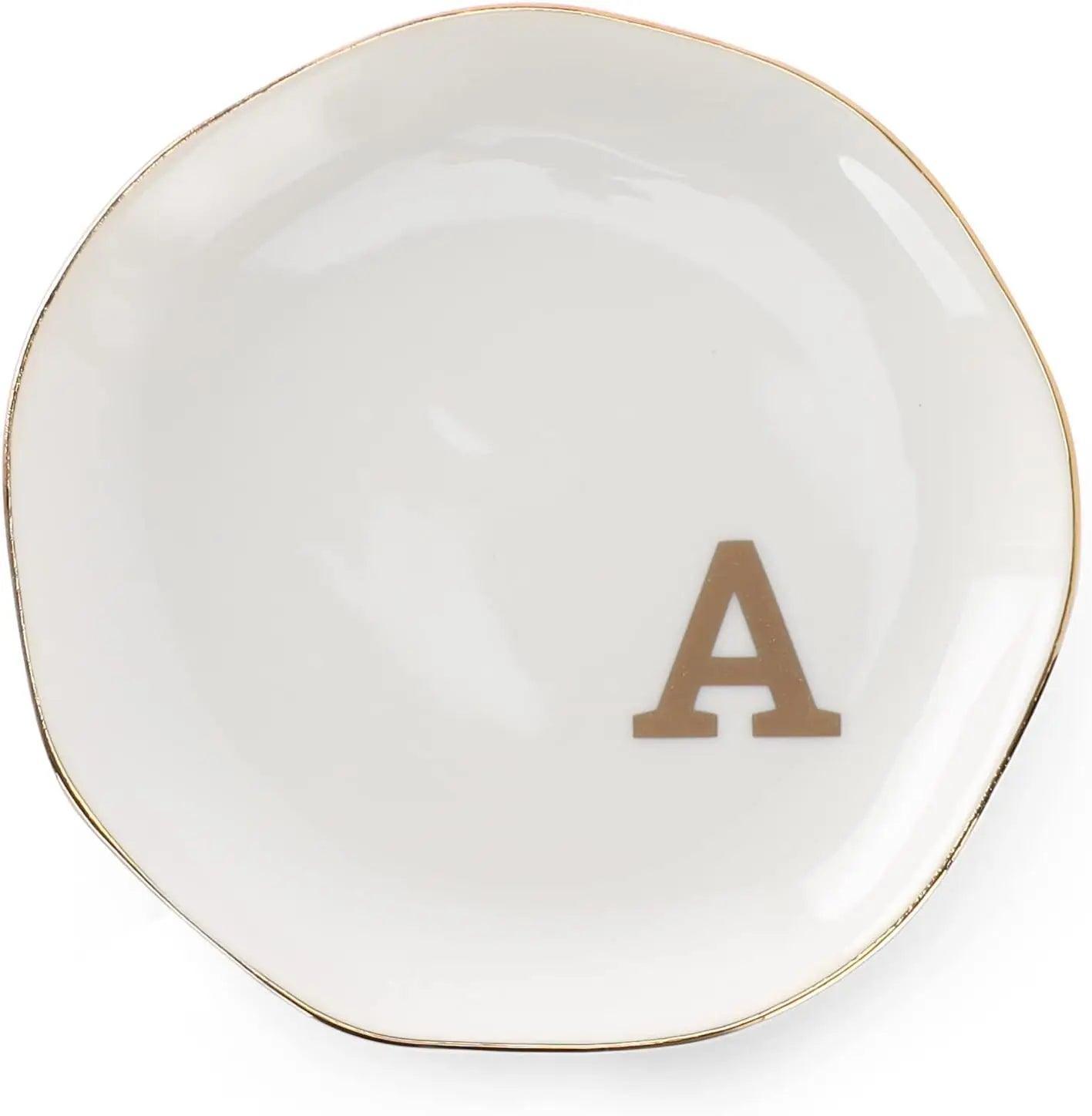 initial trinket dish - basil boutique