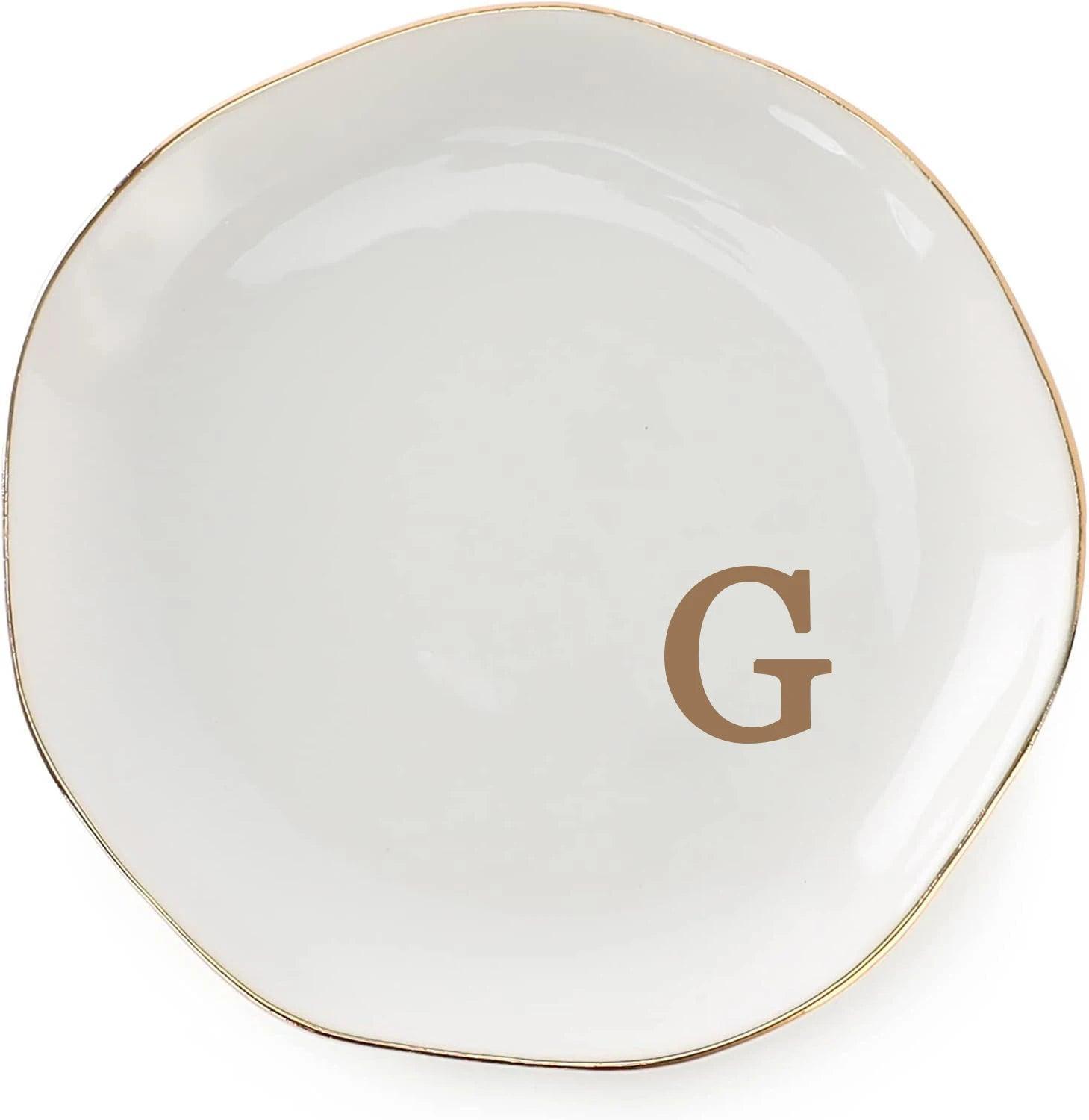 initial trinket dish - basil boutique