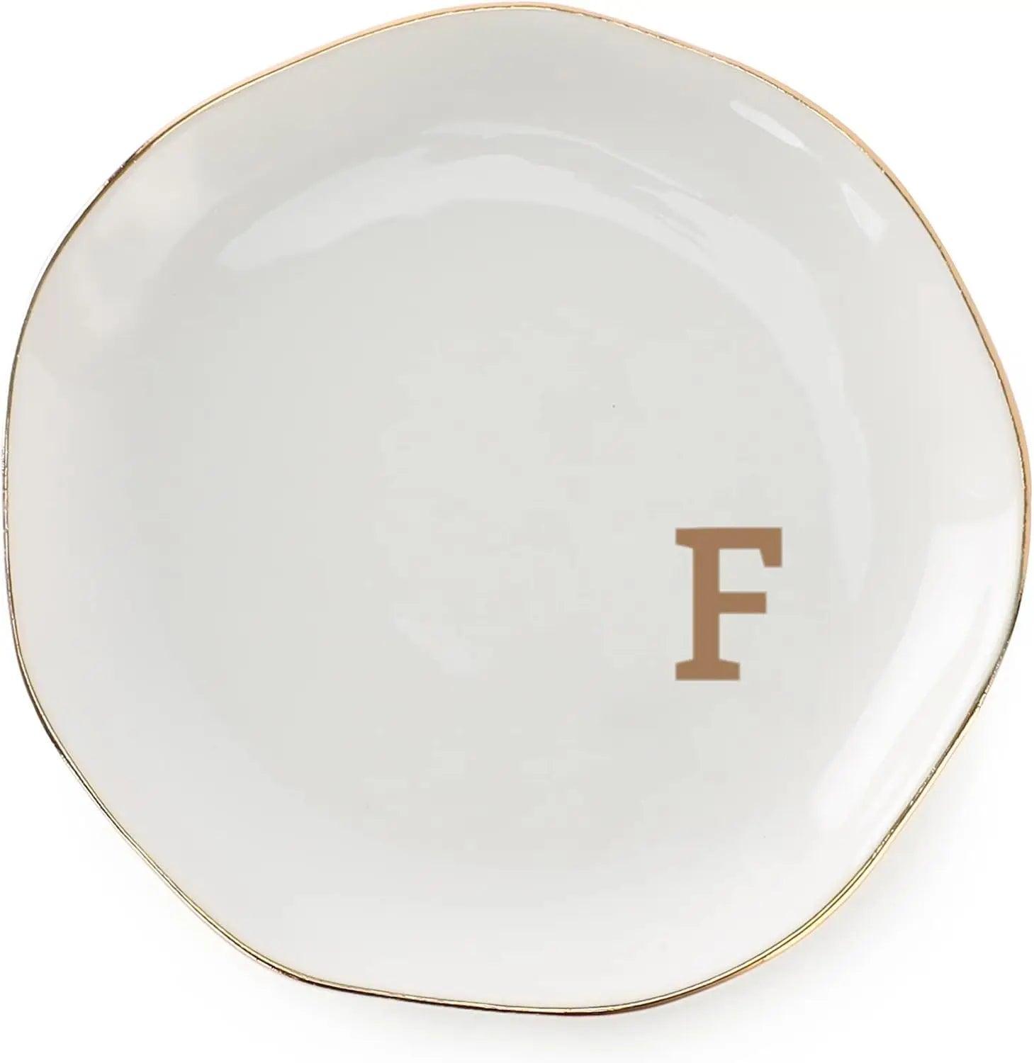 initial trinket dish - basil boutique