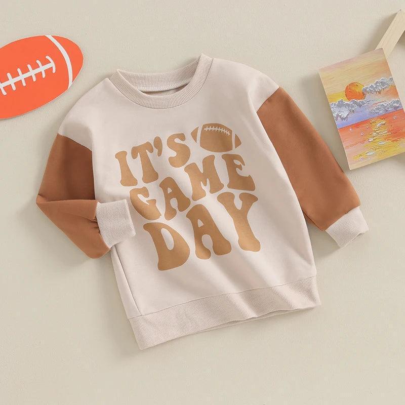 it's game day kids crew sweatshirt - basil boutique