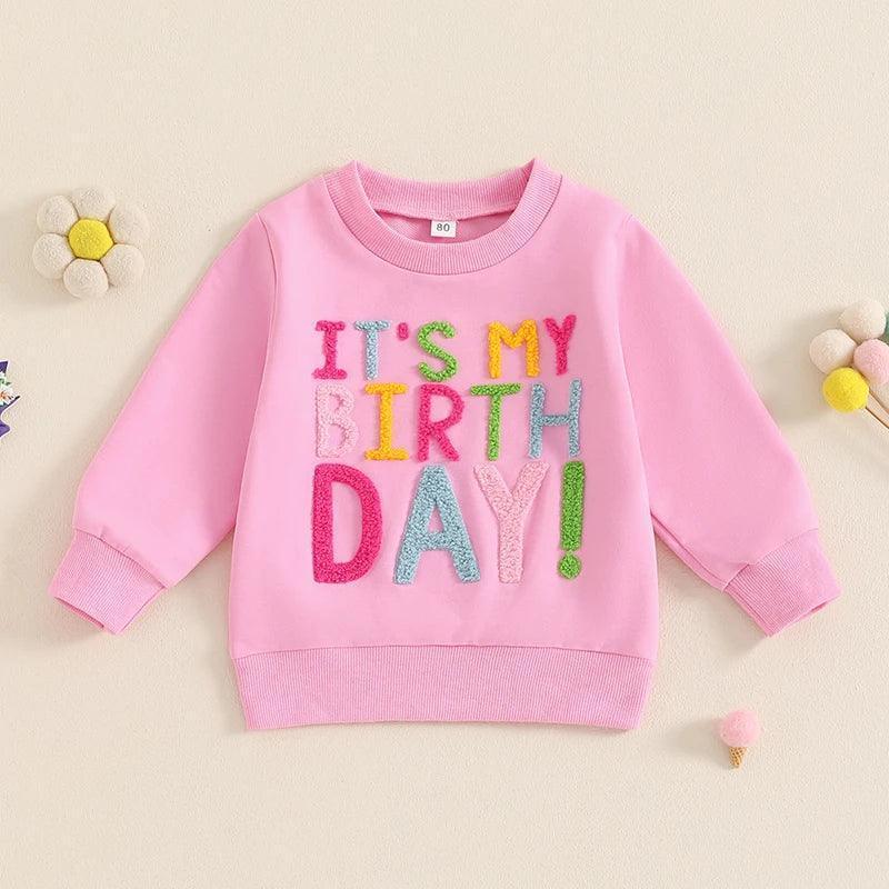 it's my birthday kids crew sweatshirt - basil boutique