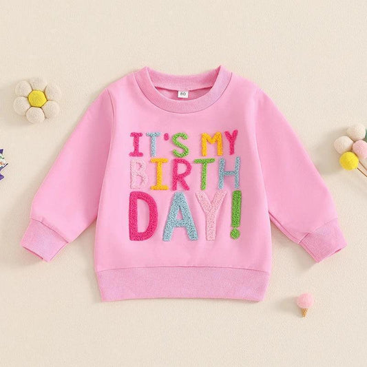 it's my birthday kids crew sweatshirt - basil boutique